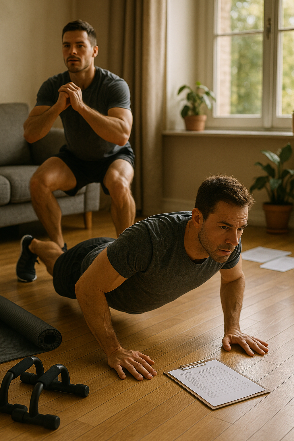 Effektive heimtraining ohne geräte: so erreichen Sie Ihre Fitnessziele von zu Hause aus - Illustration