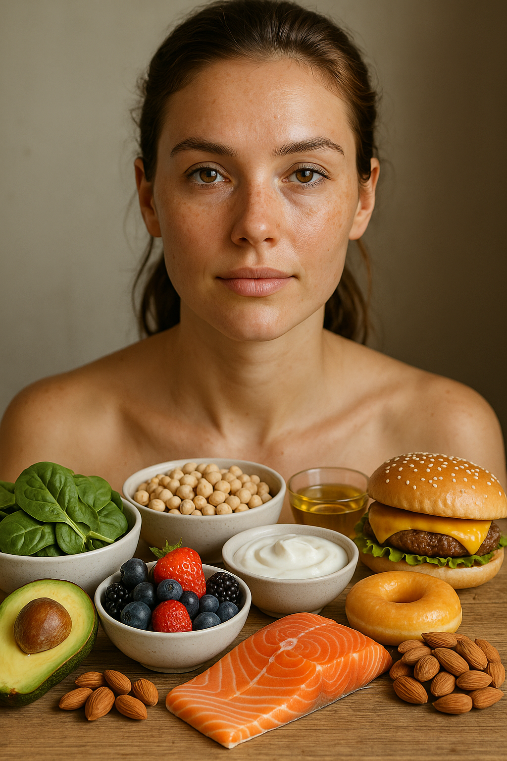 Hautgesundheit beginnt auf dem Teller: Ernährungstipps für strahlende Haut - Illustration