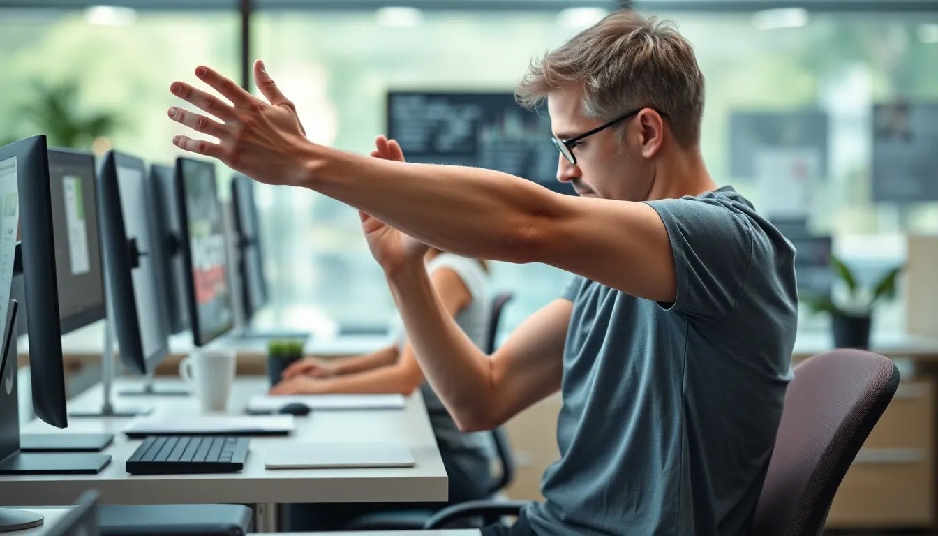 Übungsleser: die besten dehnübungen für flexible arme - Illustration