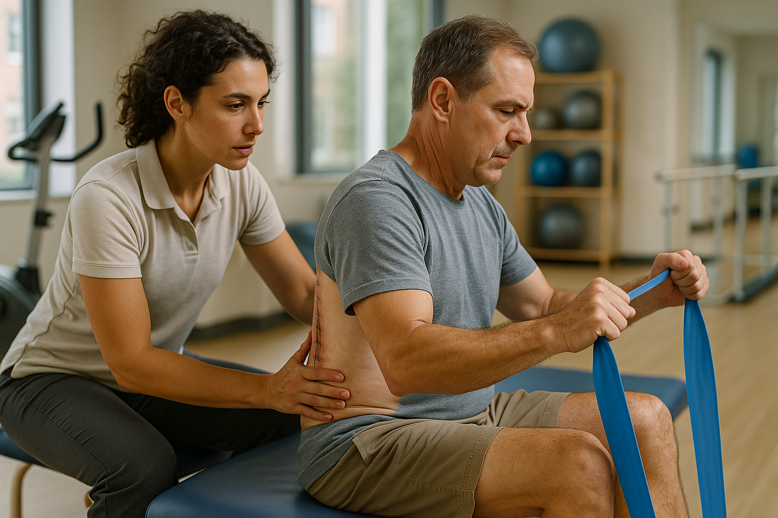 Übungsleser: zurück zur Mobilität nach einer Wirbelsäule operation - Illustration
