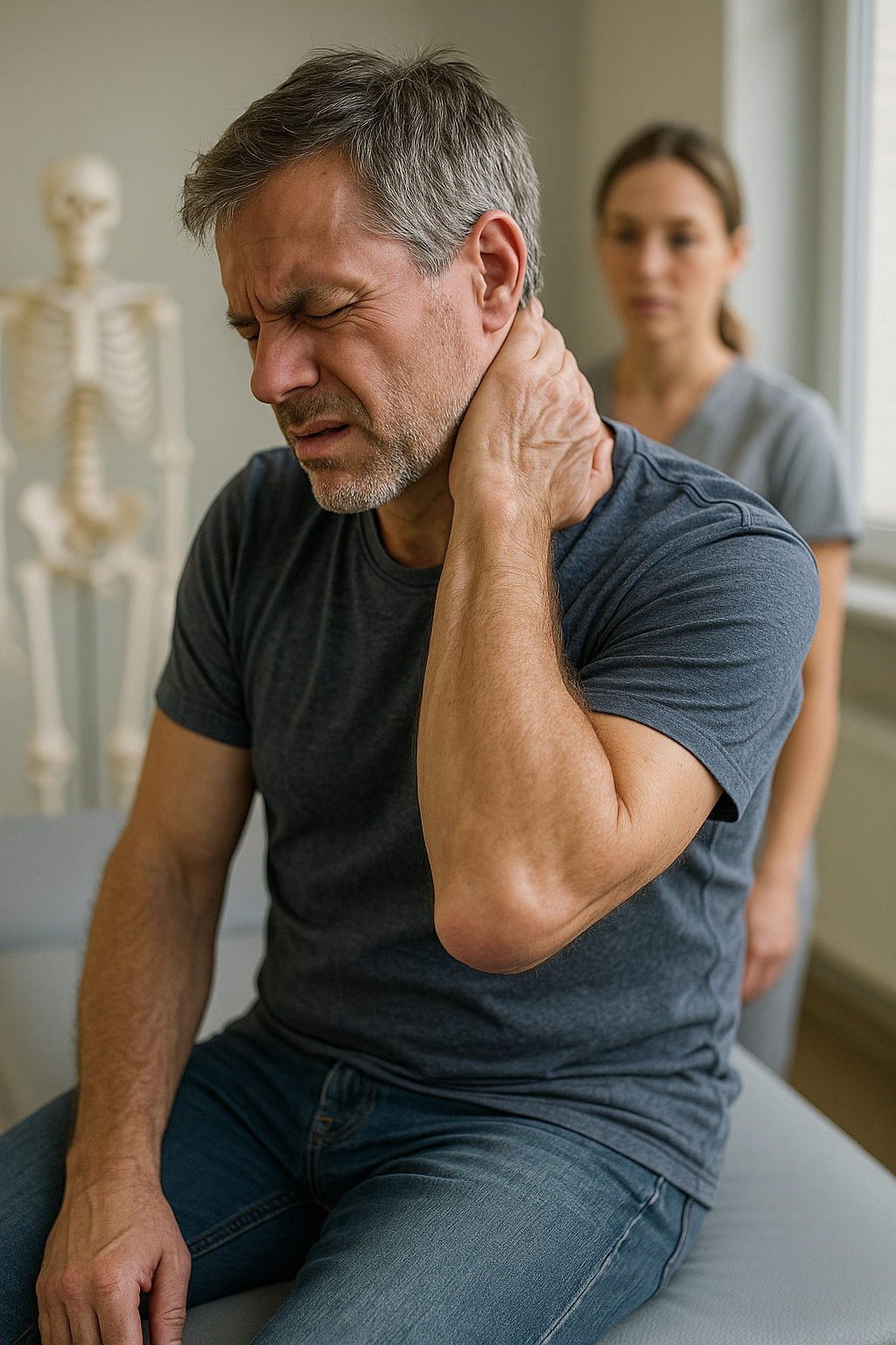 Nackenschmerzen nach sturz: was tun, wenn der nacken schmerzt? - Illustration