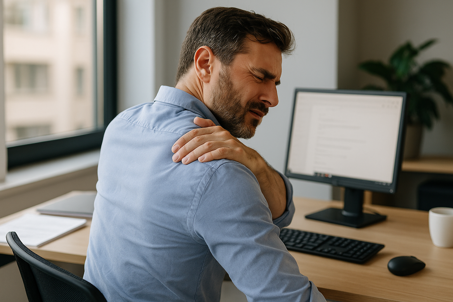 Schmerzen zwischen den schulterblättern: Ursachen und Lösungen für ein schmerzfreies Leben - Illustration
