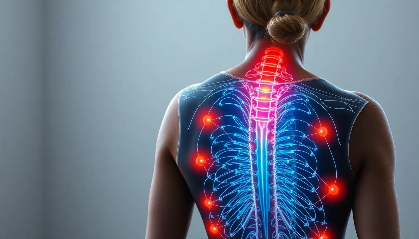 Atme dich frei von Rückenschmerzen: Die Kraft der richtigen Atmung entdecken - Illustration