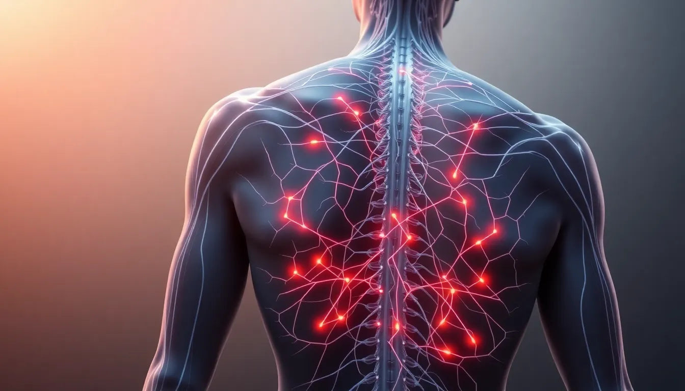 Übungsleser entdecken die kraft der nervenbahnen im rücken - Illustration