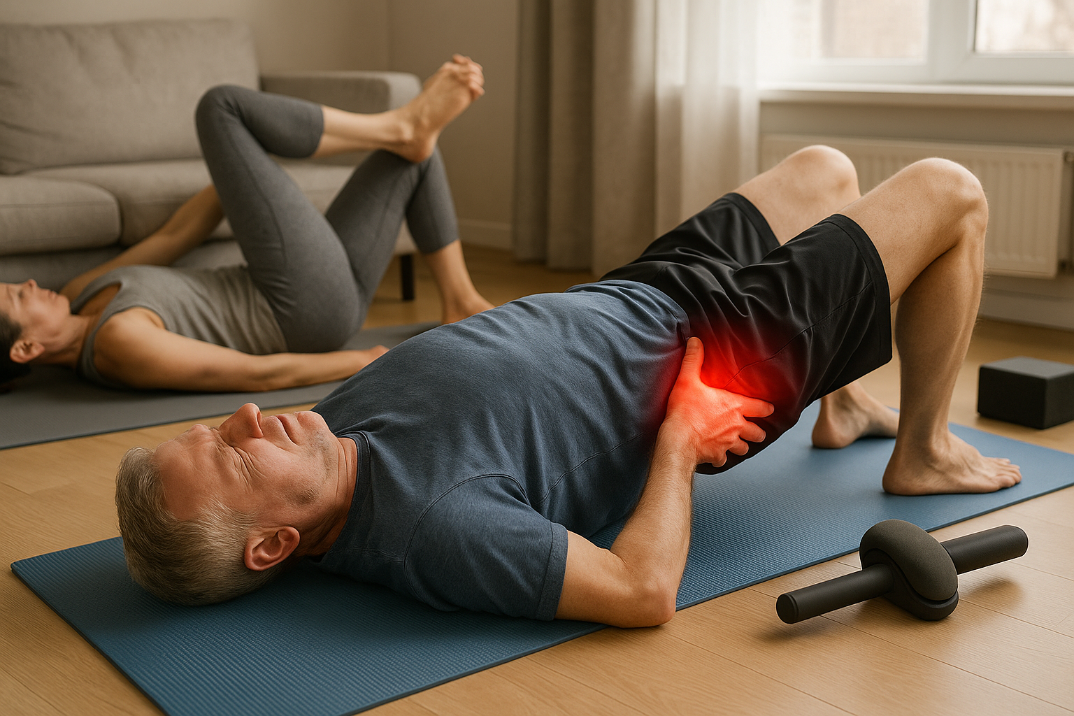 Schmerzfrei durch Bewegung: effektive Übungen bei eingeklemmtem Nerv in der Hüfte - Illustration