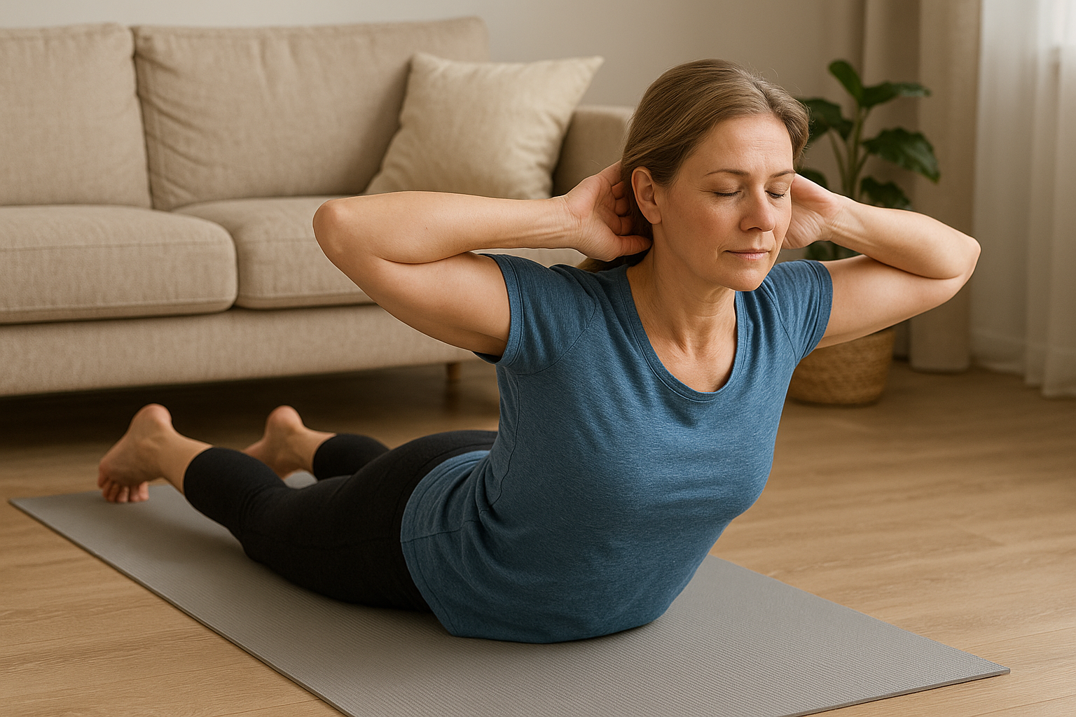 Übungsleser aufgepasst: rückengymnastik für schmerzfreie Tage zu Hause - Illustration