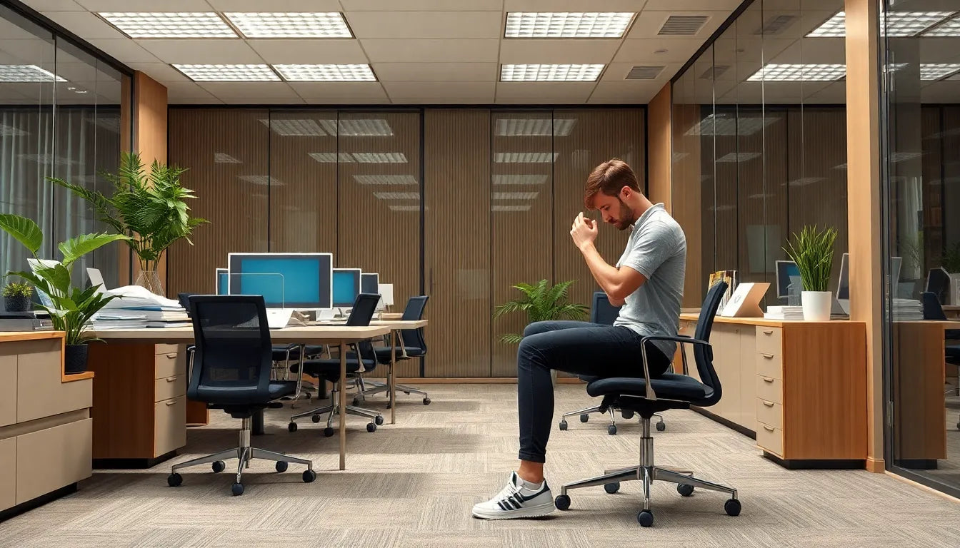 Effektive Übungen für Übungsleser im Büro: So bleiben Sie fit am Schreibtisch - Illustration