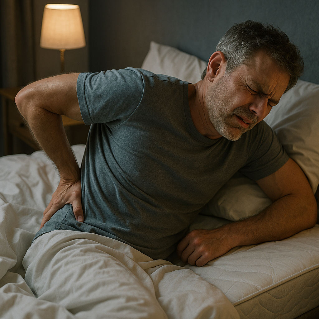 Nächtliche rückenschmerzen verstehen und lindern: Tipps für erholsame Nächte - Illustration