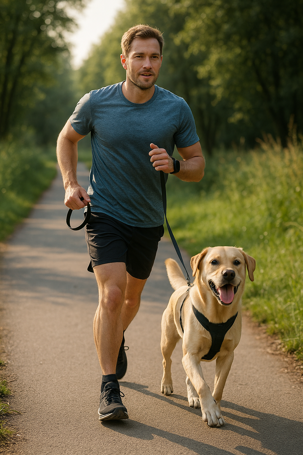 Entdecke die Freude am gemeinsamen Laufen mit deinem Hund: Tipps für ein sicheres und spaßiges Erlebnis - Illustration