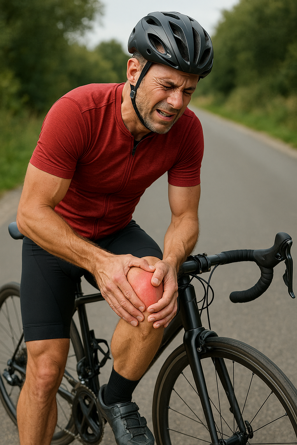 Finde die perfekte Balance: So vermeidest du Knieschmerzen beim Radfahren - Illustration
