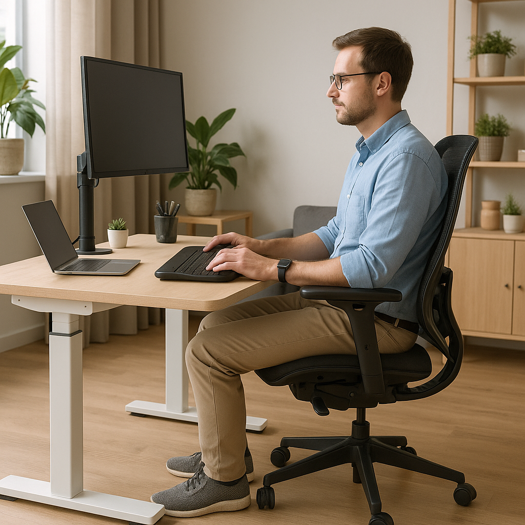 Ergonomie am arbeitsplatz für mehr gesundheit und produktivität - Illustration