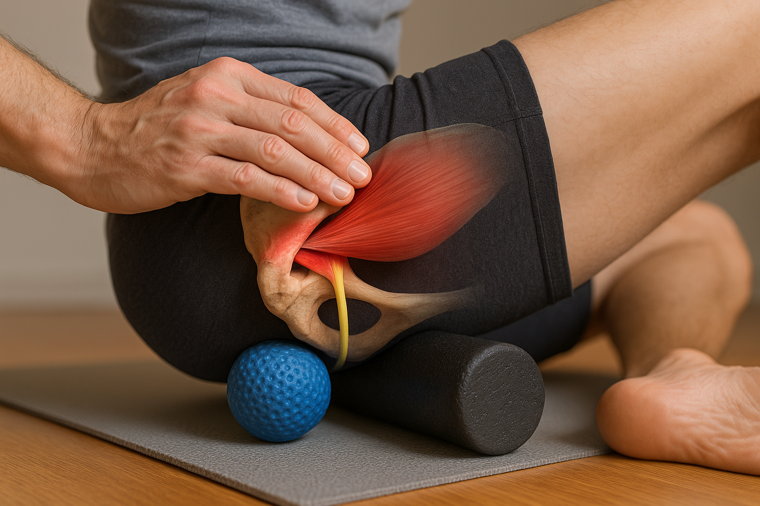 Piriformis-Schmerzen ade: Die besten Selbstmassagetechniken für Zuhause - Illustration