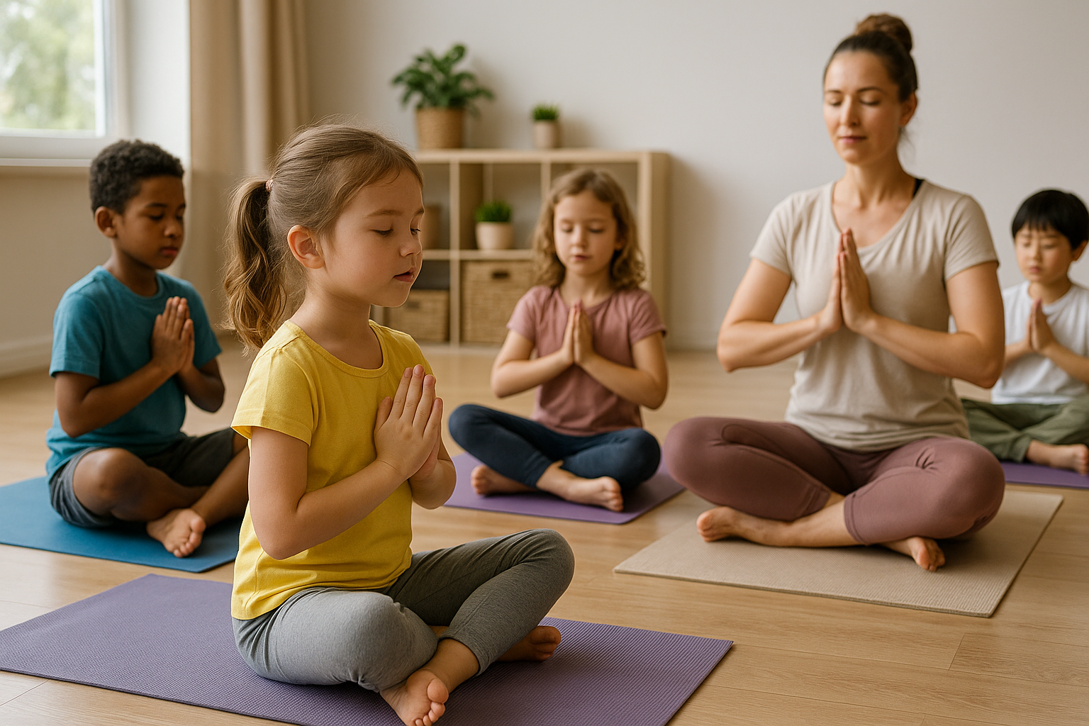 Kleine Yogis, große Vorteile: wie kinder yoga lieben lernen - Illustration
