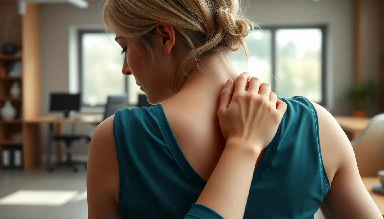 Übungsleser: effektive dehnübungen für nacken und schultern entdecken - Illustration