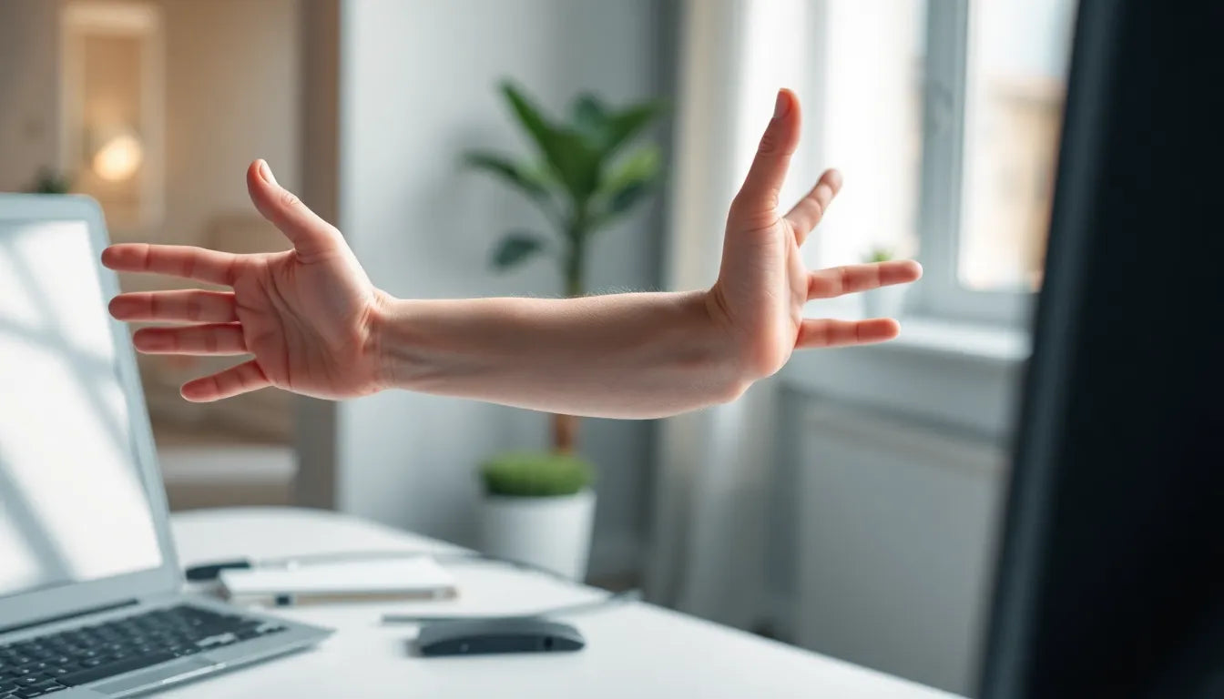 Übungsleser entdecken die besten dehnübungen bei mausarm - Illustration