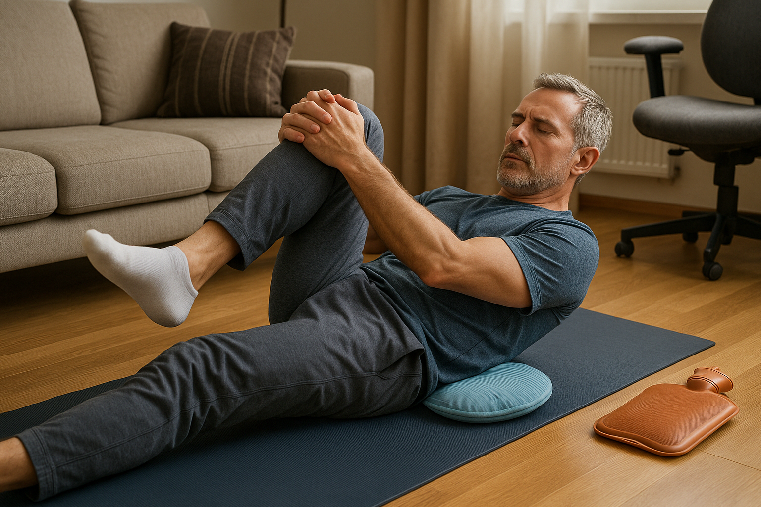 Übungen zur Befreiung eines eingeklemmten Nervs in der Hüfte: Tipps für schmerzfreie Beweglichkeit - Illustration