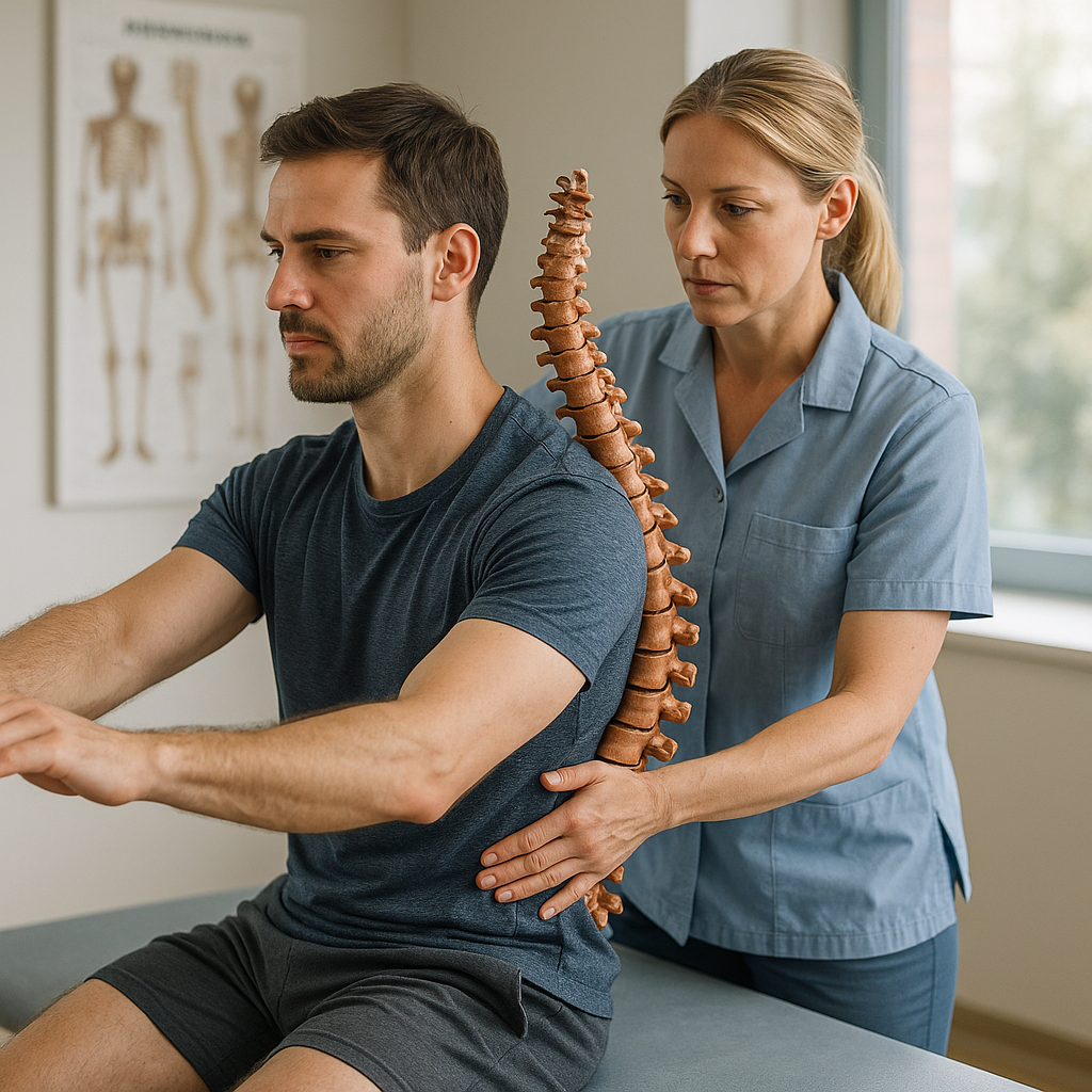 Übungsleser entdecken die besten physiotherapeutischen Übungen für eine gesunde Wirbelsäule - Illustration