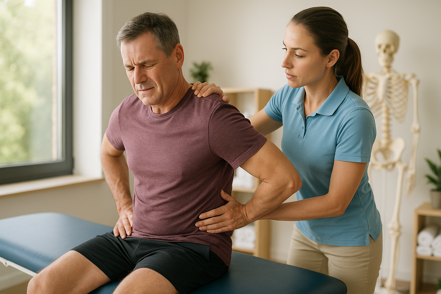Schmerzfrei und stark: wie Physiotherapie bei Rückenschmerzen hilft - Illustration