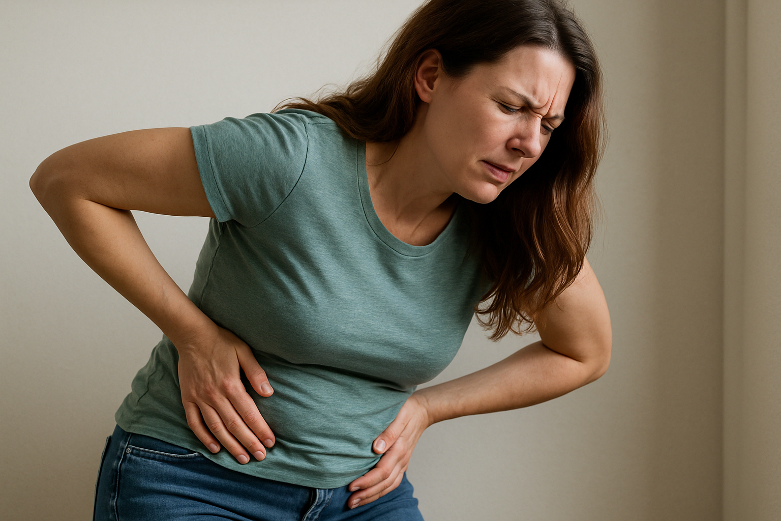Erkennen und lindern: Schmerzen in der rechten Seite des Unterleibs und im Rücken - Illustration