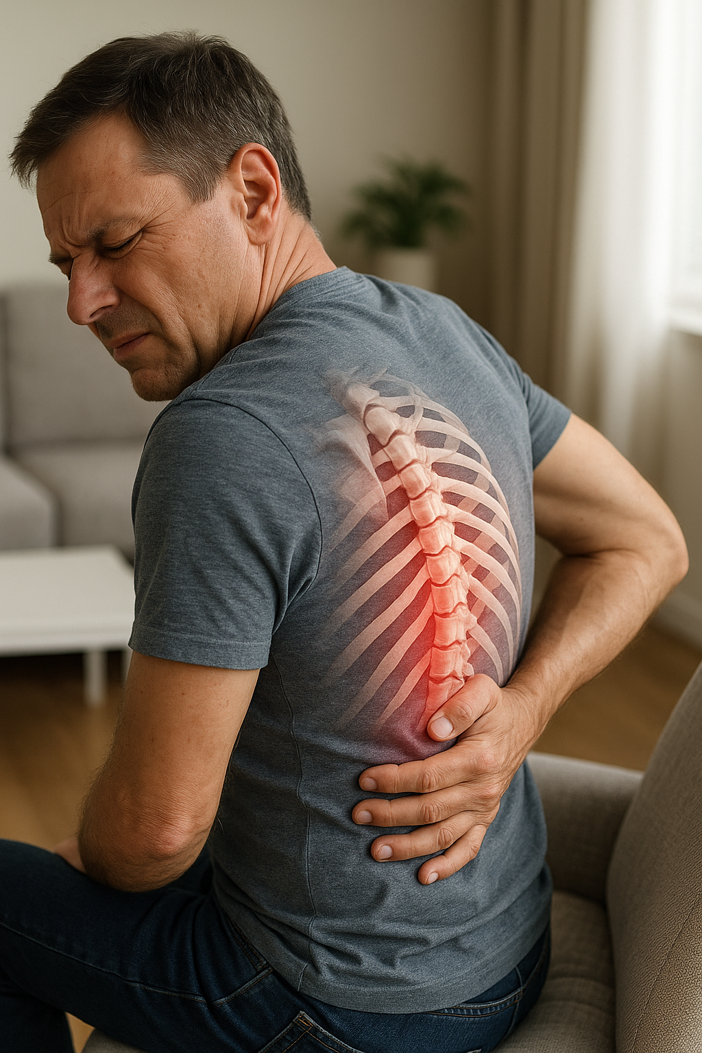 Ursachen und Lösungen für Rippenschmerzen auf der rechten Rückenseite - Illustration