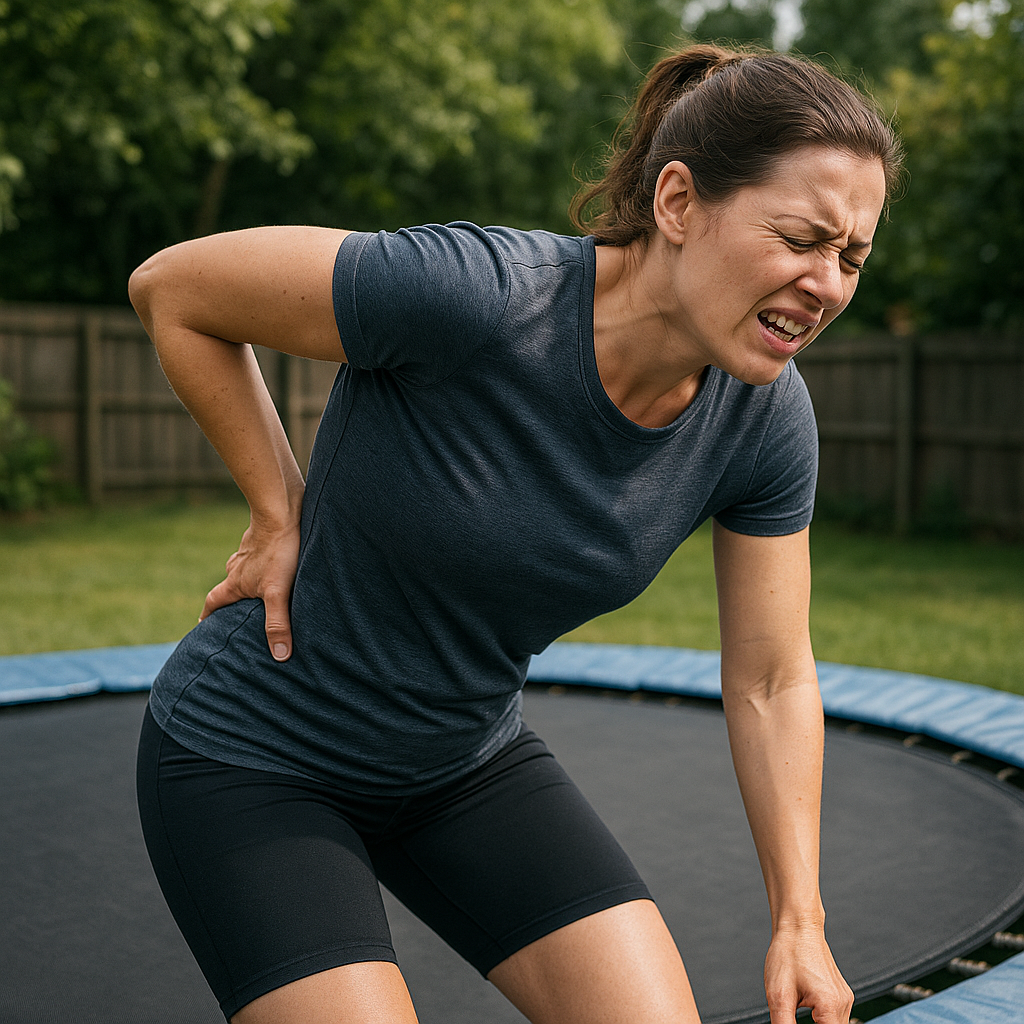 Springen ohne Schmerz: So bleiben Sie rückenschmerzfrei auf dem Trampolin - Illustration