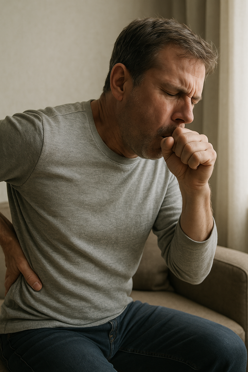 Husten und Rückenschmerzen: was steckt dahinter und wann zum Arzt? - Illustration