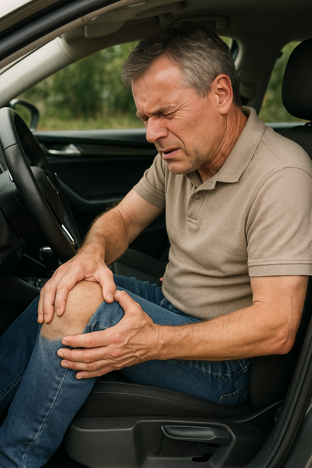 Entlastung für Ihre Knie: Tipps gegen Schmerzen beim Autofahren - Illustration