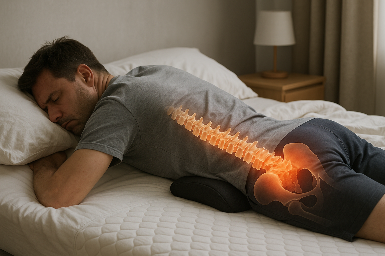 Auf dem bauch schlafen: risiken und lösungen für einen gesunden schlaf - Illustration