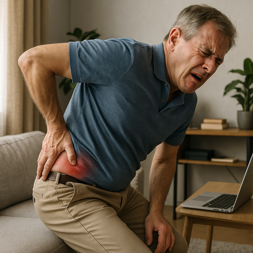 Wenn der Rücken plötzlich streikt: Die Ursachen eines Hexenschusses verstehen - Illustration