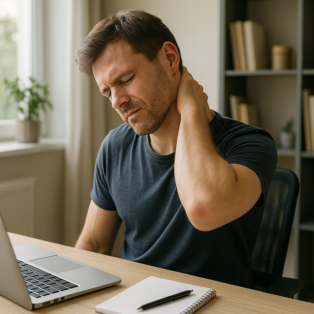 Übungsleser: einfache Übungen gegen Nackenverspannung für zu Hause - Illustration