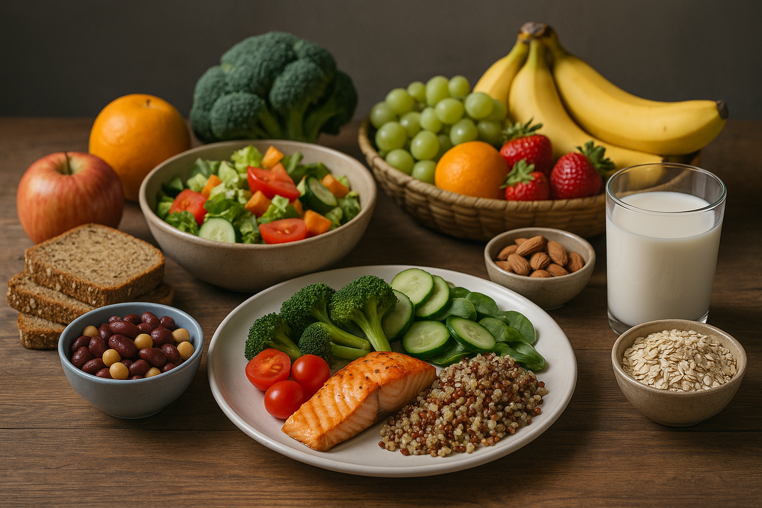 Entdecken Sie die Grundlage einer gesunden Ernährung für ein vitales Leben - Illustration