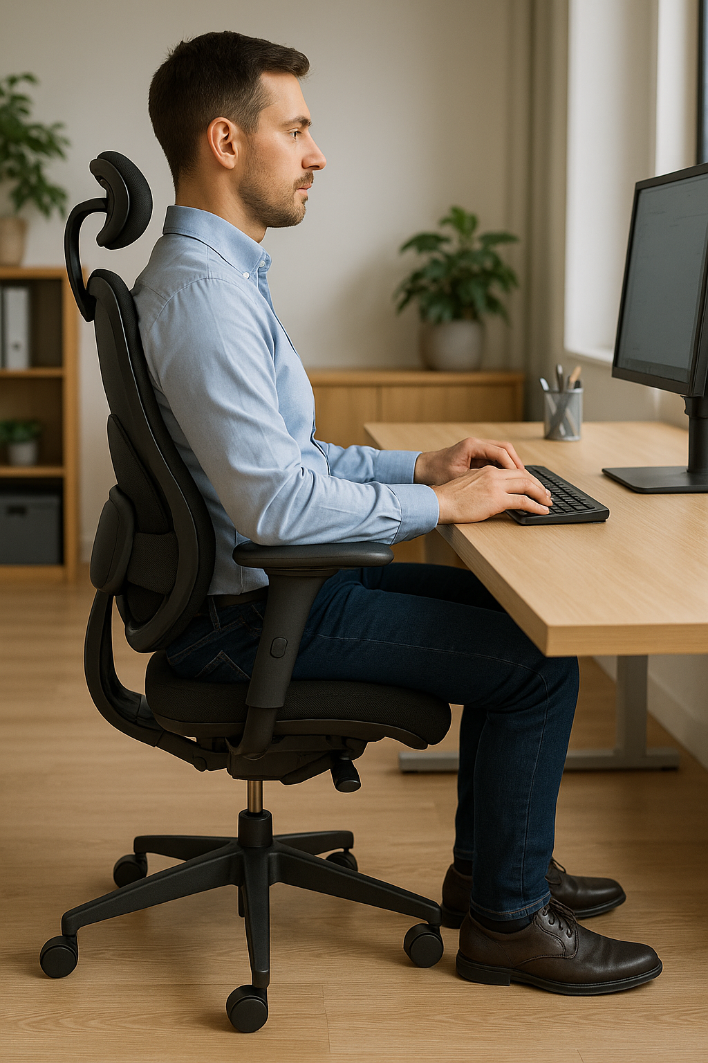 Perfekt sitzen: Tipps für Gesundheit und Komfort im Büro und Auto - Illustration