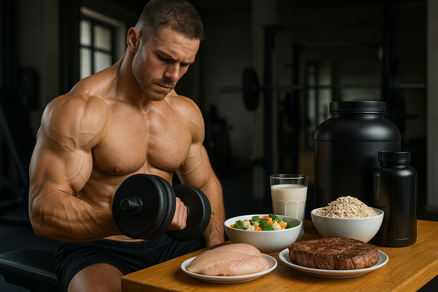 Proteinpower für deinen Muskelaufbau: So optimierst du krafttraining und ernährung - Illustration