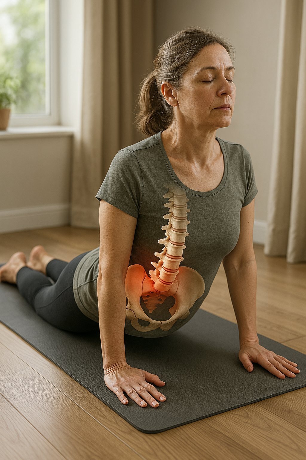 Yoga-Übungsleser: lendenfreundliche Routinen für zu Hause