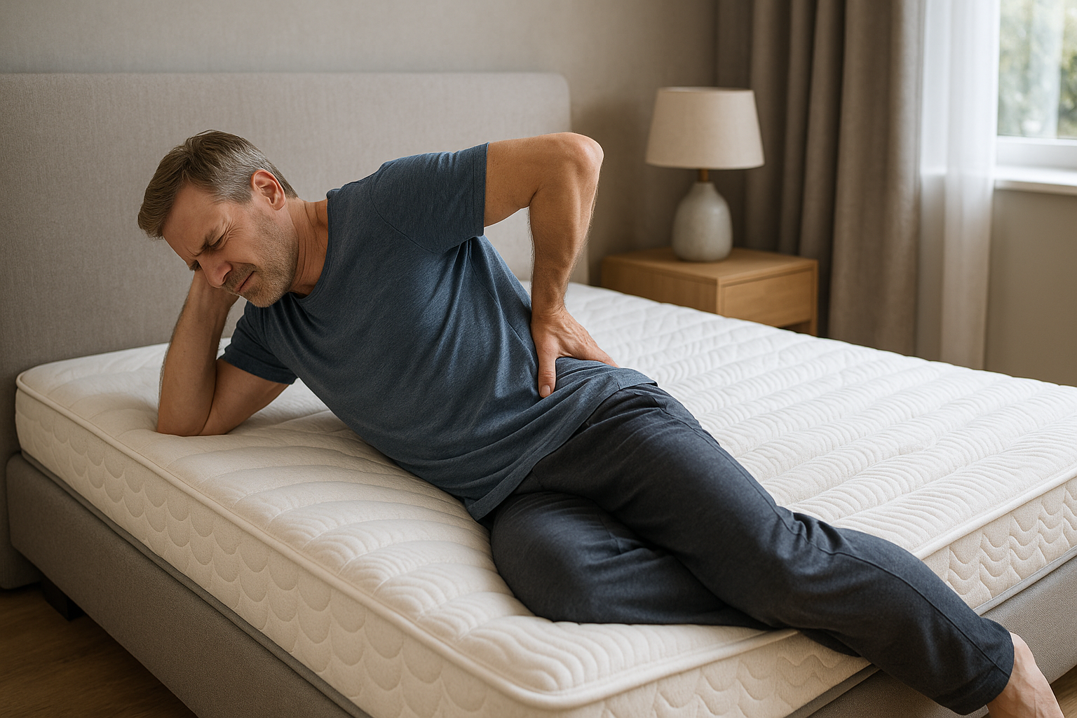 Ein neues Bett kann Wunder gegen Rückenschmerzen bewirken - Illustration