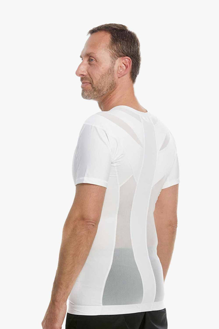  Haltungsshirt weiß für Herren mit Reißverschluss