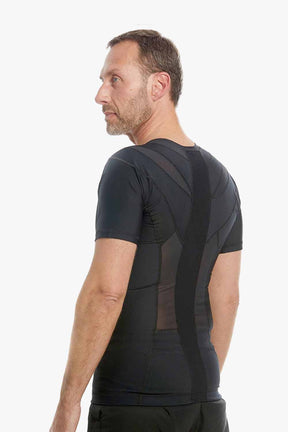 schwarz haltungskorrigierende shirt mit reißverschluss